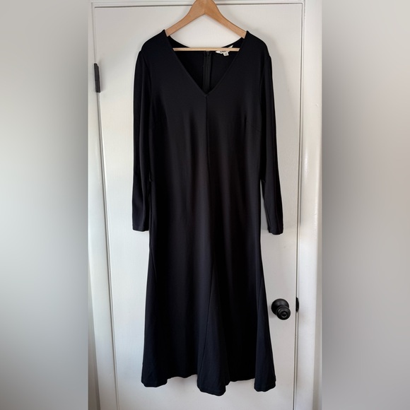 Boden Bella Ponte Midi Dress Classic Minimalist Solid Black Plus Size 16-18 - Picture 4 of 11